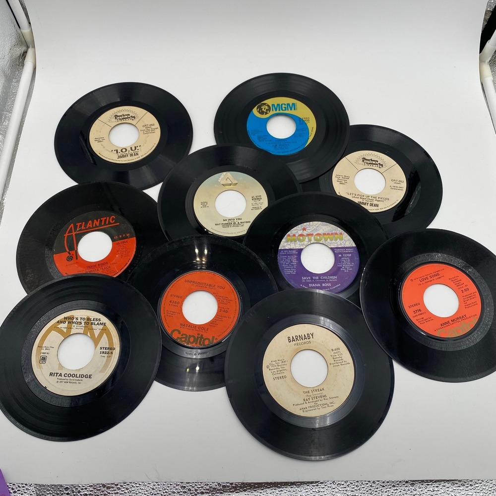 Vintage 45 RPM Vinyl Record Lot 17pc Elvis Presley Diana Ross Motown Soul Pop